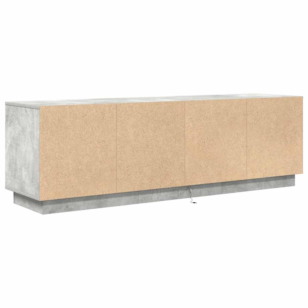 TV Cabinet with LED Lights Concrete Grey 160.5x41x50 cm